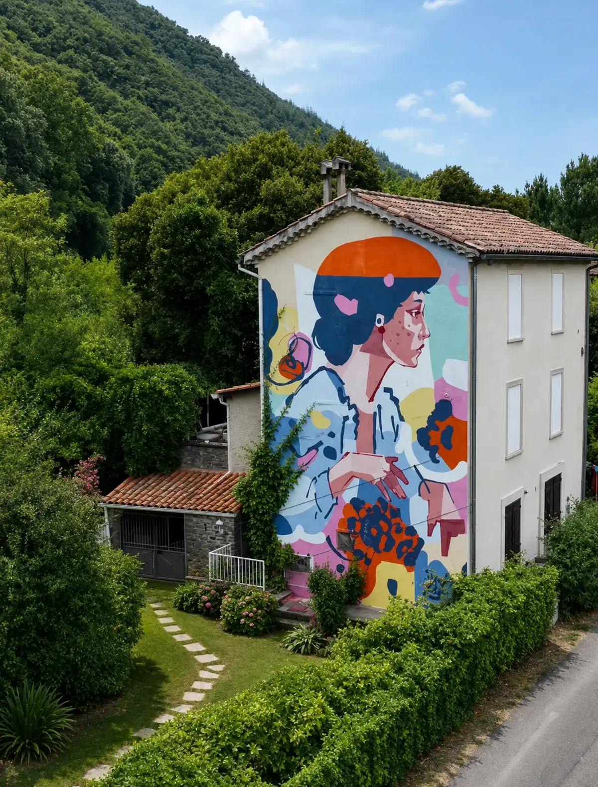 La maison et sa fresque murale
